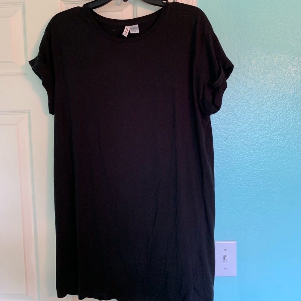 H&M T-shirt Mini Dress Black